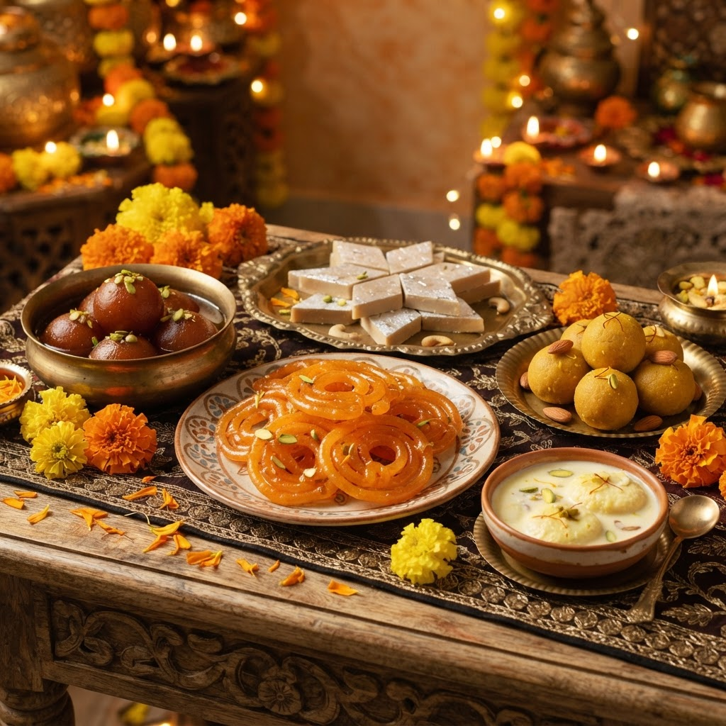 Artisan Indian festive sweets and dessert platters